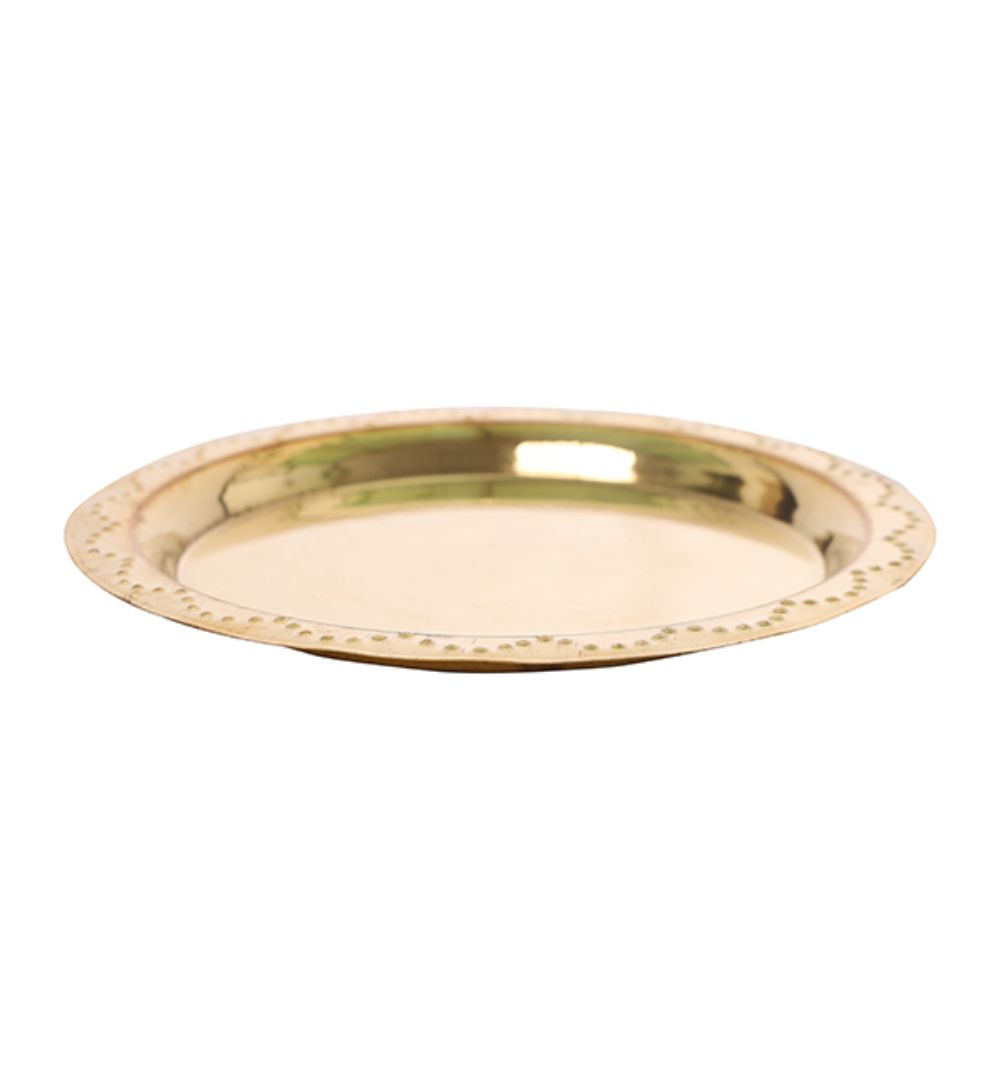 Halwa Plate With Design - Brass - 80 Gms