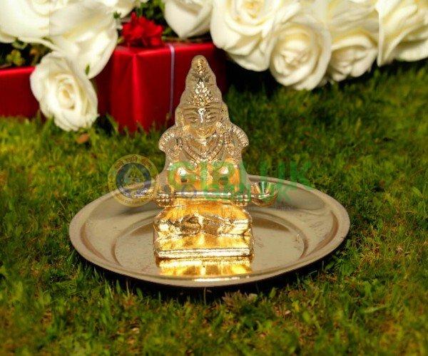 Brass Annapurna idol with Gold finish