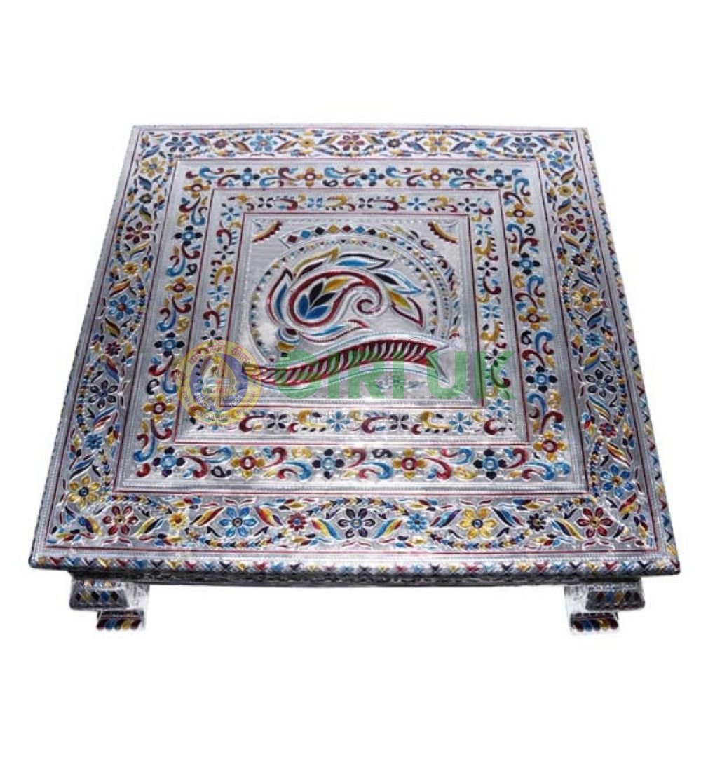 Silver Meenakari Chowki (Bajot)