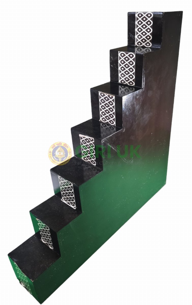 Deepam Stand Single - 7 Steps - Wood - 3x3 Inch