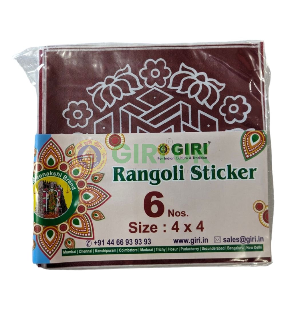 Maroon Kolam Sticker (6 Pcs) 4 X 4