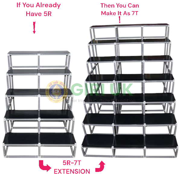 5 Steps 2-Width Regular Frame Golu Padi to 7 Steps 3-Width Triple Frame Golu Padi Extension (5R-7T)