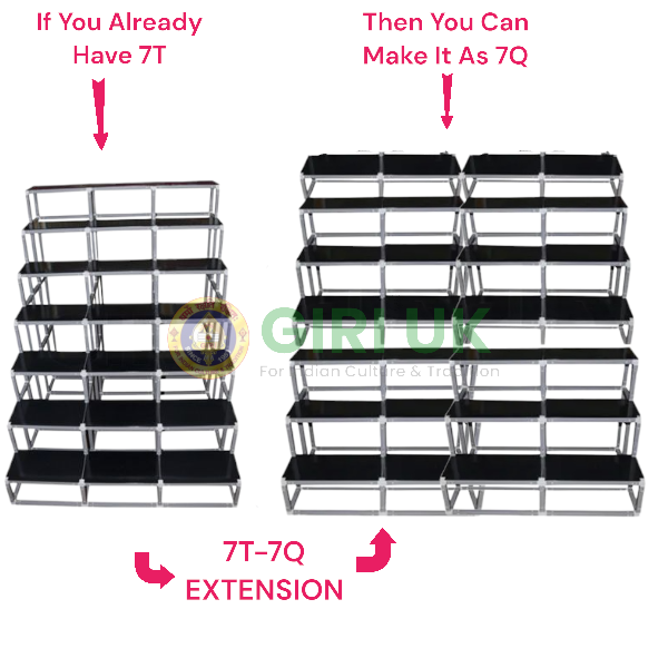 7 Steps 3-Width Triple Frame Golu Padi to 7 Steps 4-Width Quarter Frame Golu Padi Extension (7T-7Q)