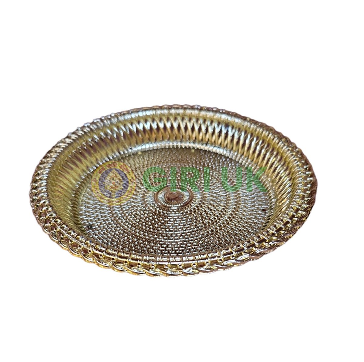 Gold/Silver Textured Pooja Plate