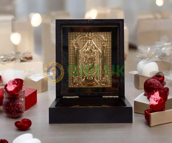 Tirupati Balaji in Gold with Sri Padham in box