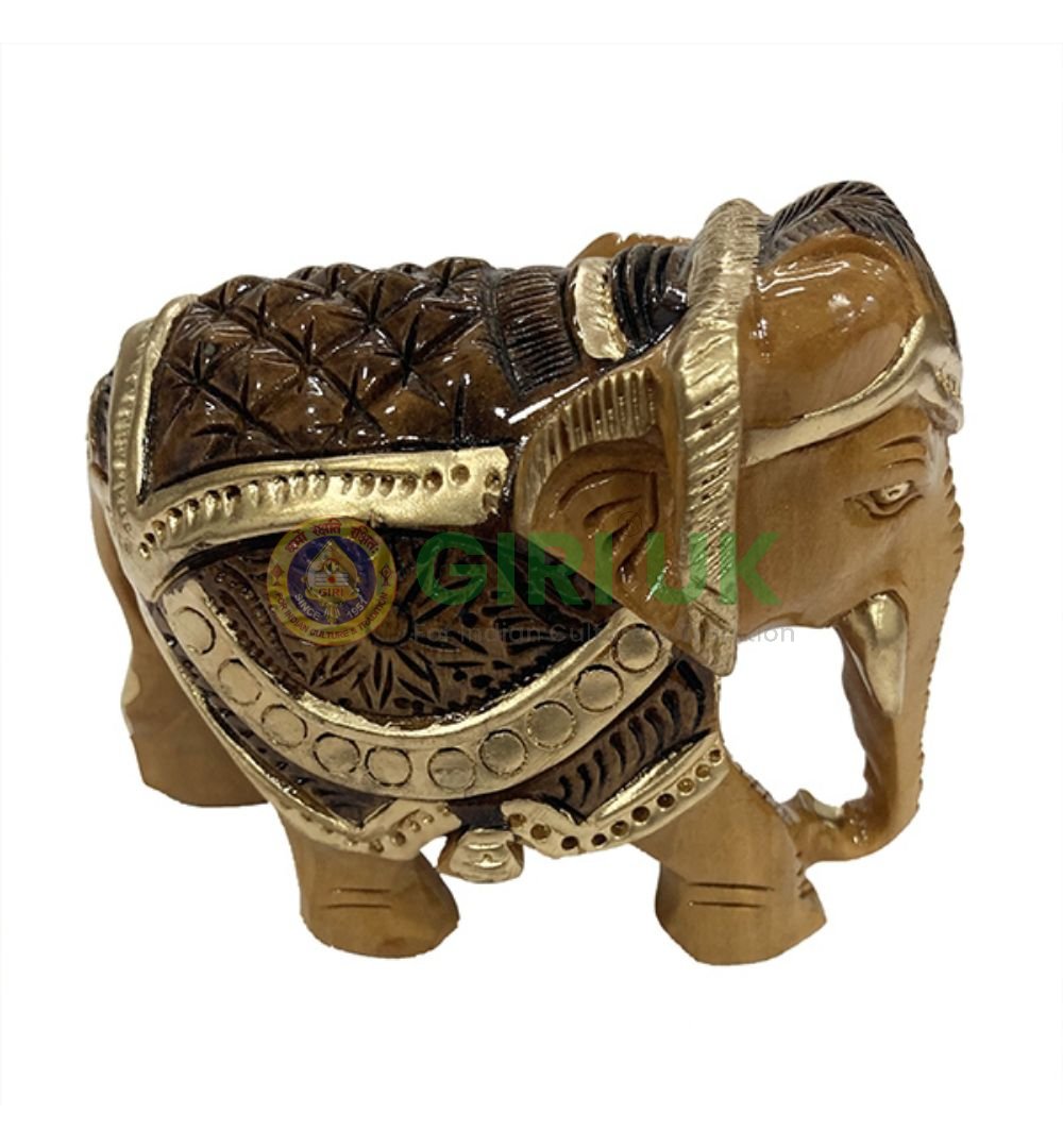 Brown Wooden Ornamental Elephant