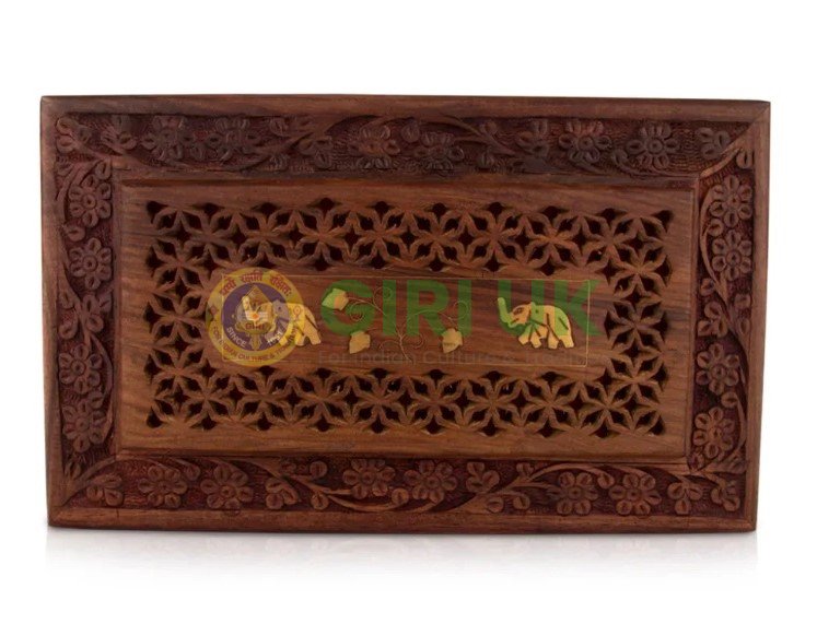 Box Brass/Jali Work With Elephant Inlaid 10*3 Inch Special