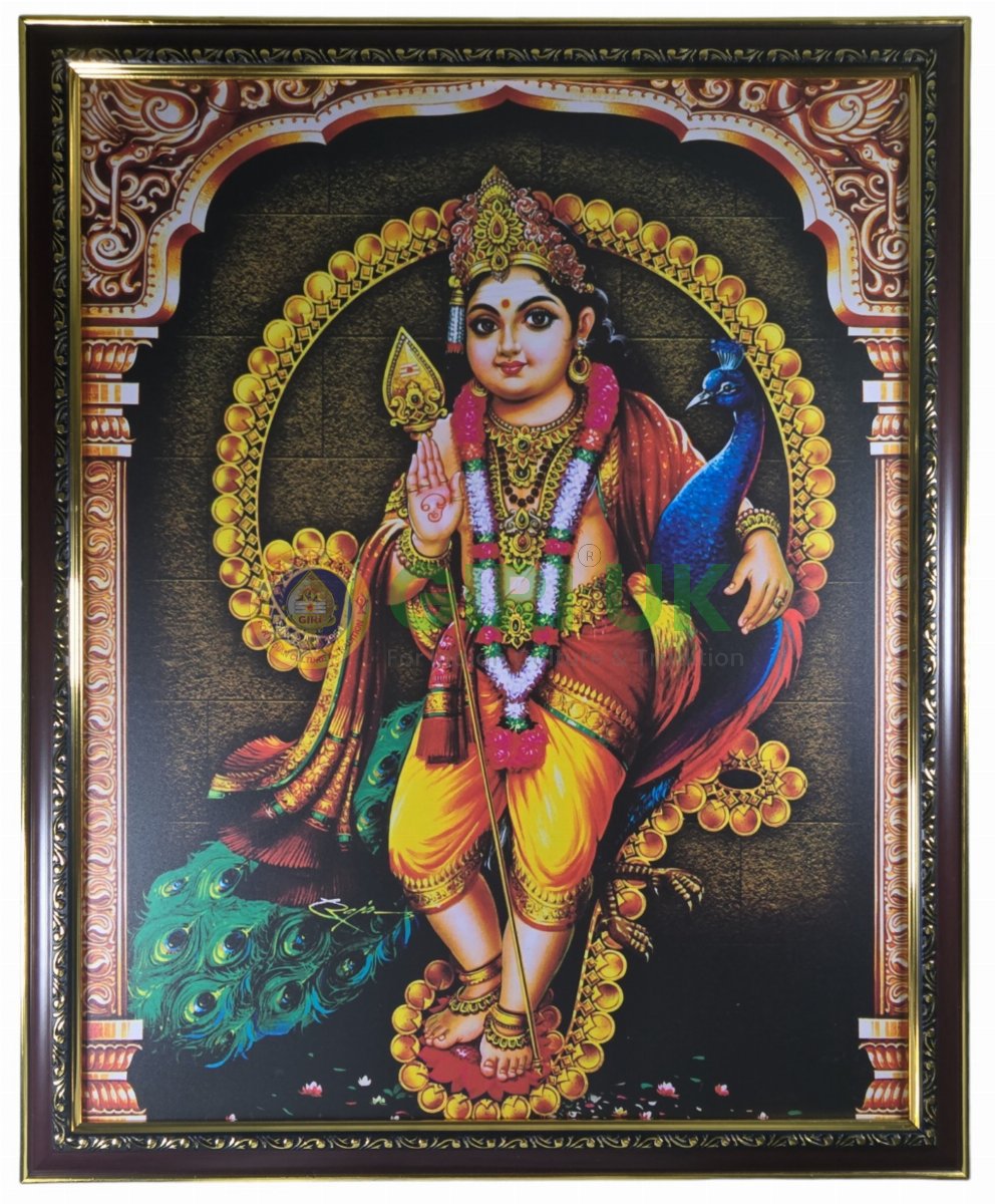 Om Murugar Picture with wooden frame – 18 x 22 inches