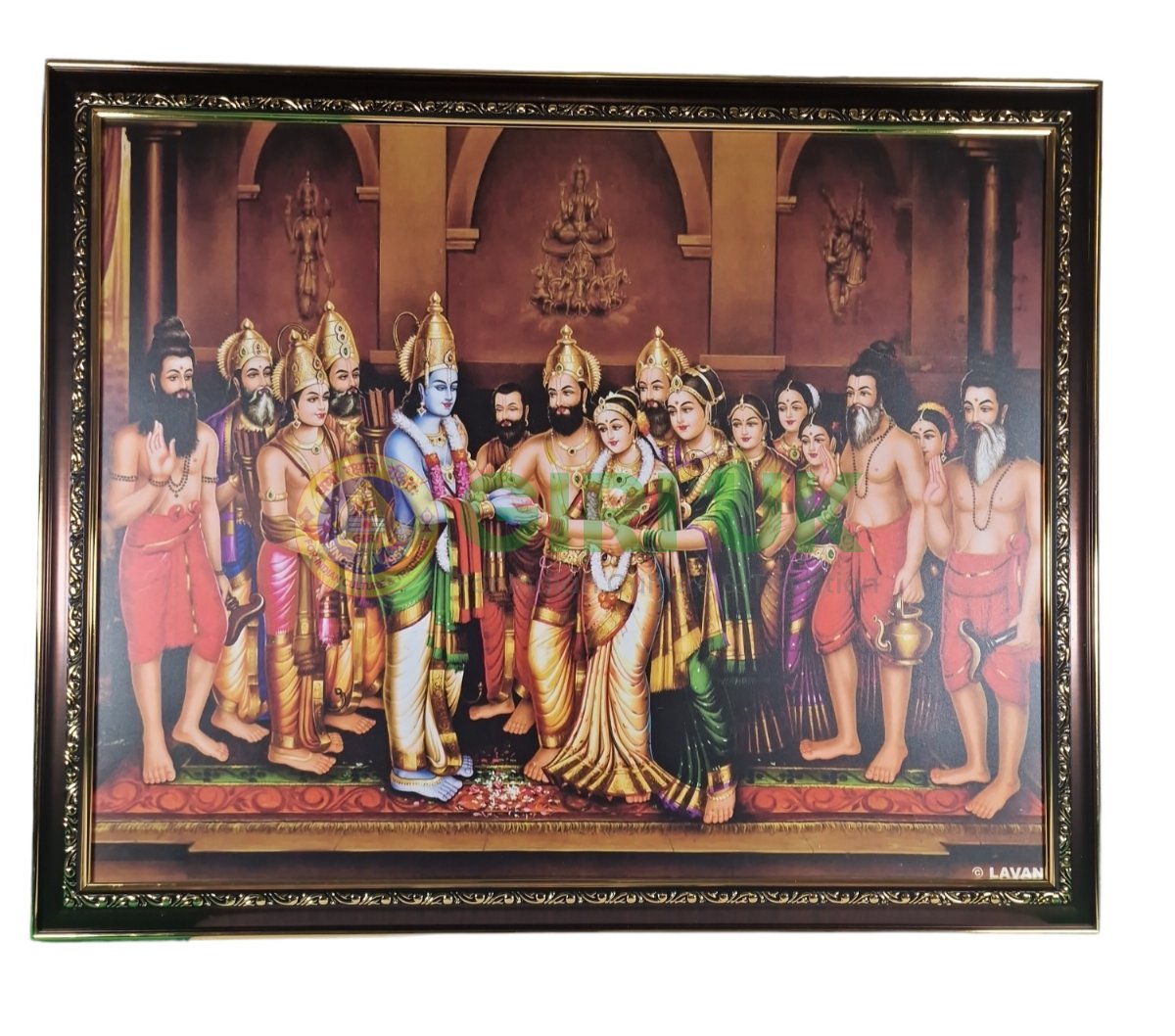 Seetha Rama Kalyanam Picture with wooden frame - 18 x 22 inches