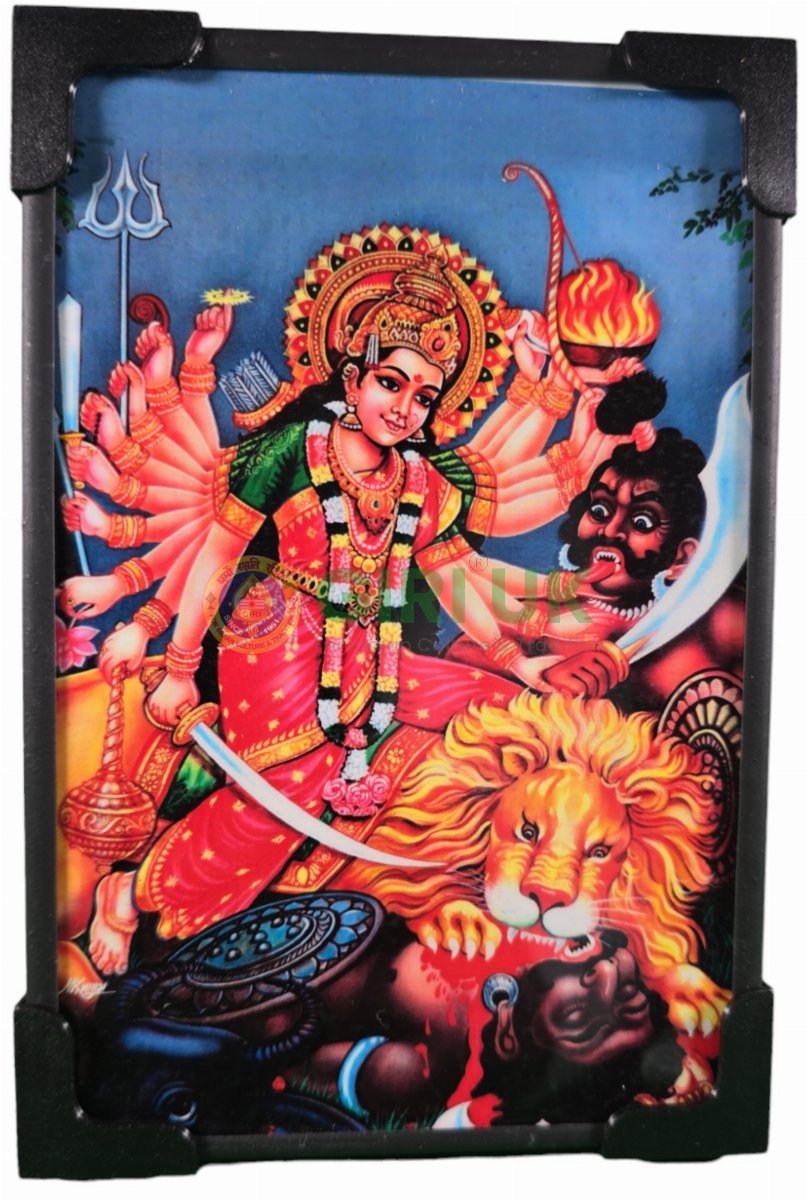 Sri Durga Mahishasura Mardini picture with frame – 6 x 4 inches