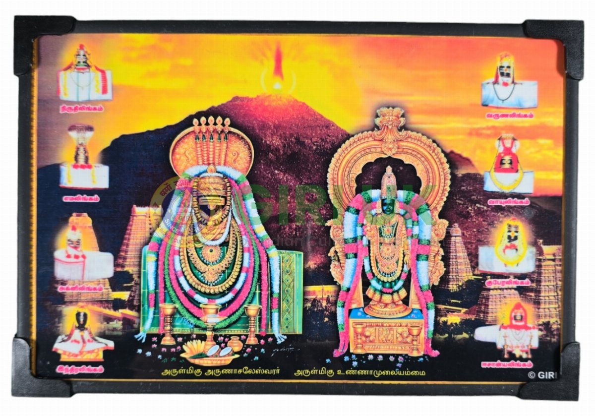 Arunachaleswarar Unnamalai Amman Ashta Lingam Picture - 9 x 7 inches 