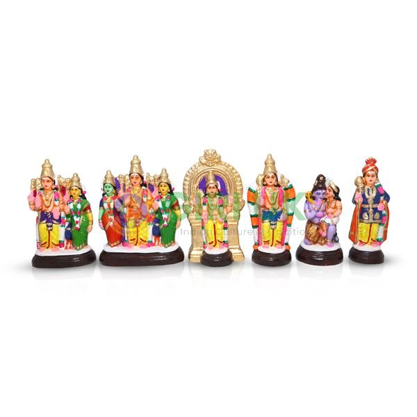 Arupadai Veedu Murugan Set - 10 Inches - Clay