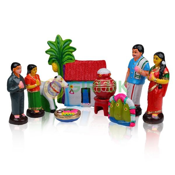 Pongal  Set - 8 Inches - Clay