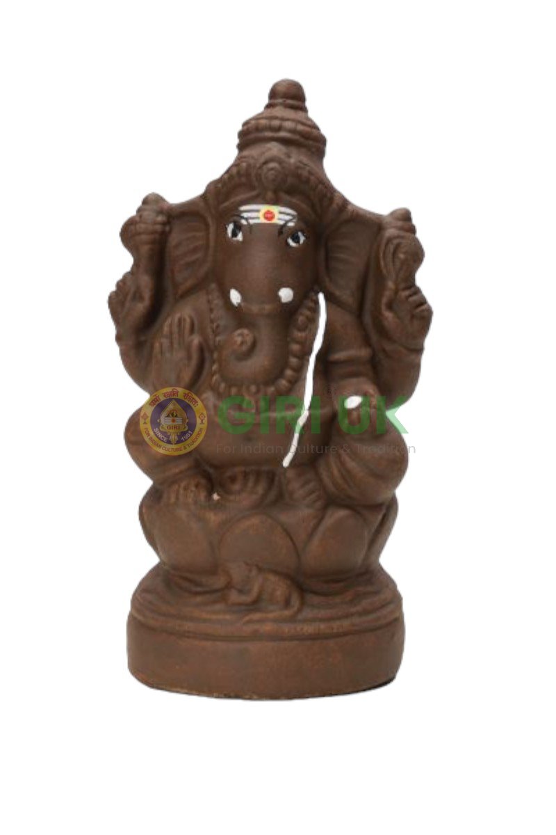 Ganesha Idol on Lotus Flower - 8 inches