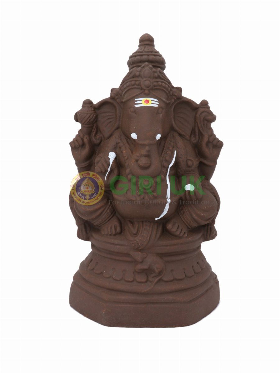 Ganapati Gundu - Clay - 10.5 Inch