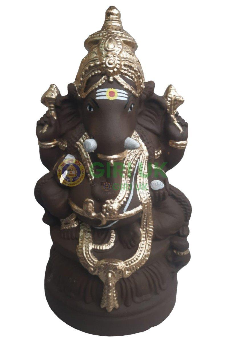 Ganapati Big - Clay - Gold - 15 inch 