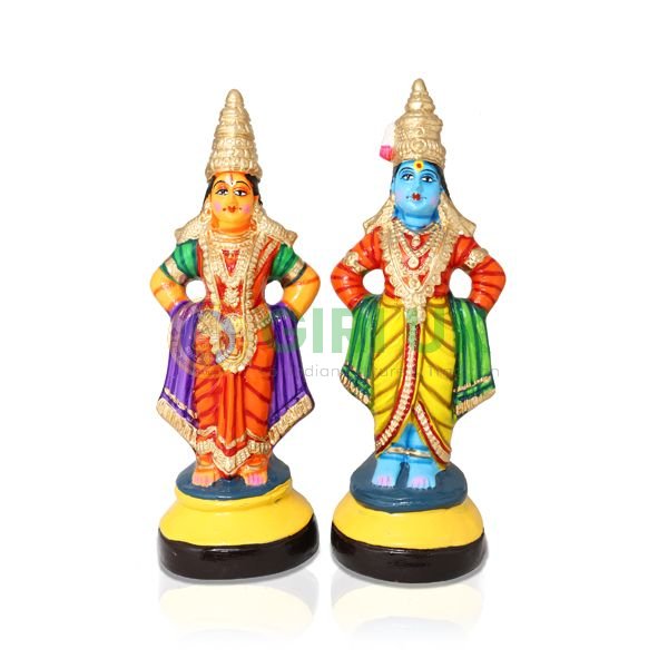 Vitthal Rukmini Set - 12 Inches - Paper Mache