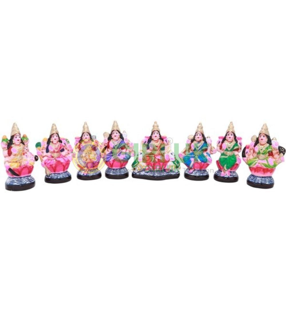 Ashtalakshmi Golu set - 7 inches Clay