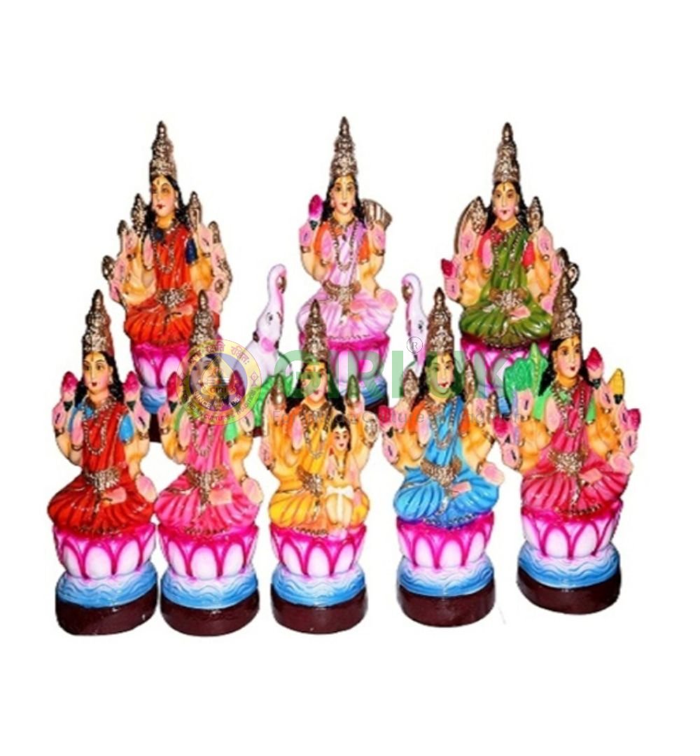 Ashta Lakshmi Set - 8.5 Inches - Paper Mache