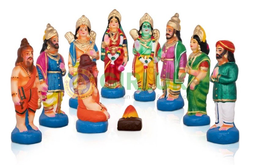 Seetha Kalyanam Set - Clay - 10 Pcs - 9 Inch