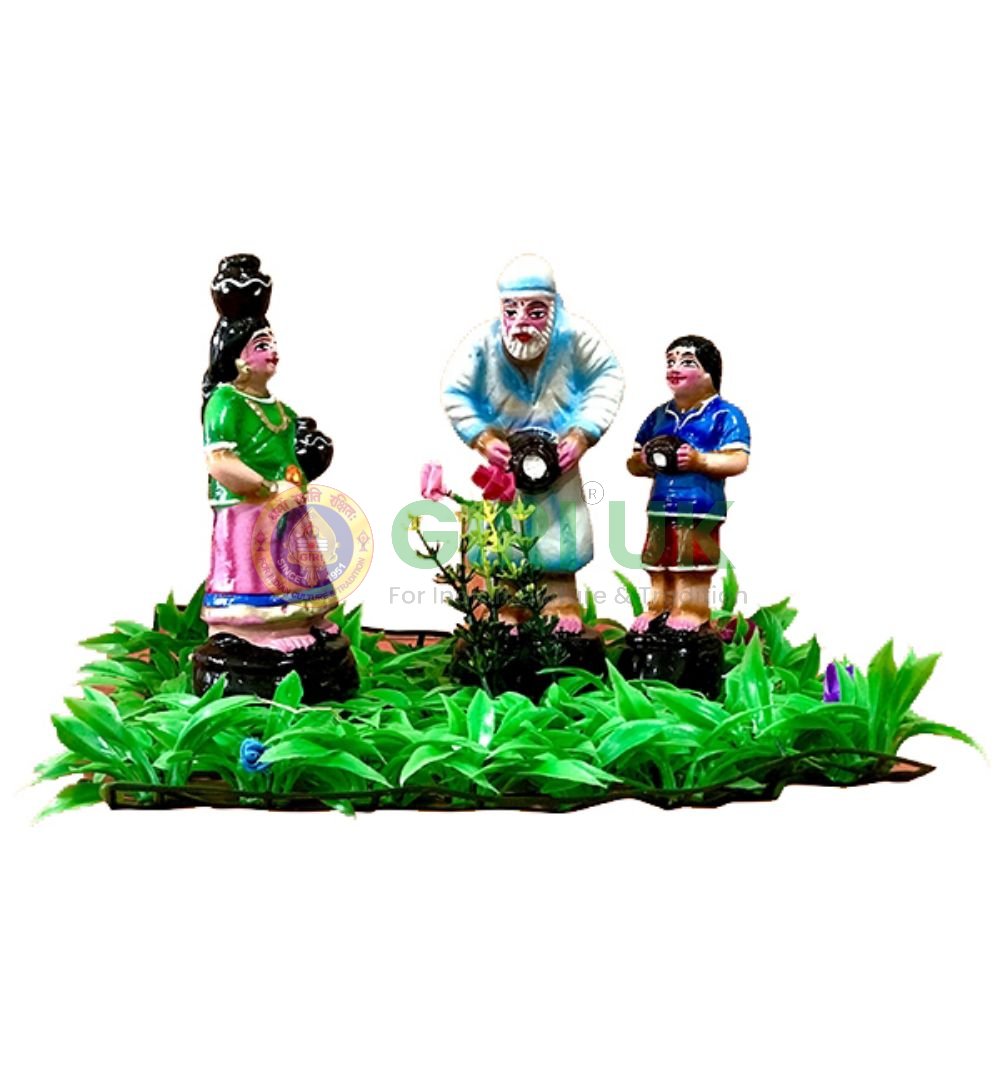 Sai Baba Garden Set - 8 Inches - Paper Mache