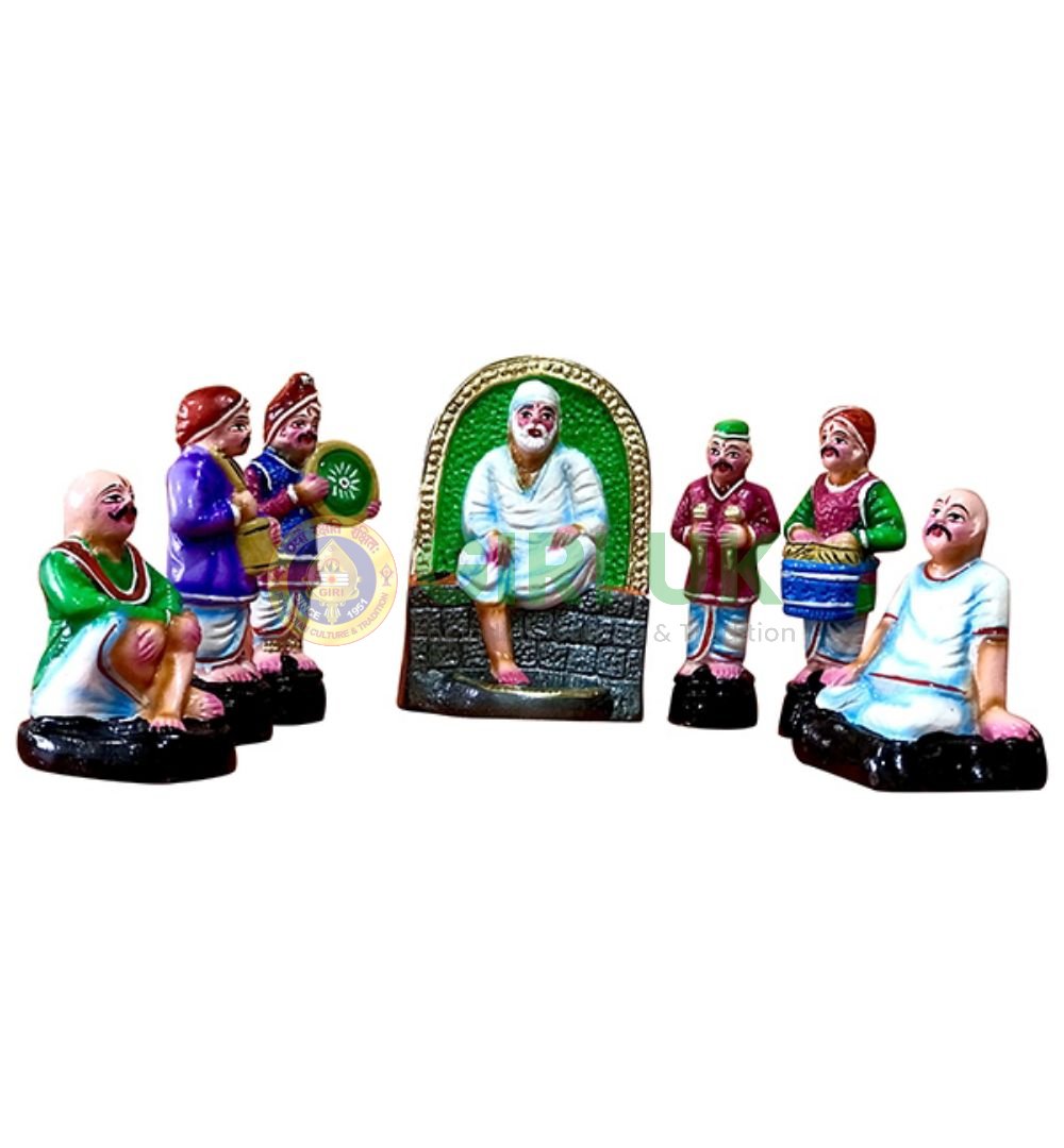 Saibaba Bhajan Set - 6.5 Inches - Paper Mache