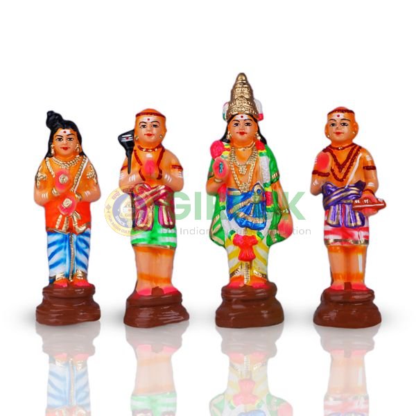 Naalvar Set -  Appar/ Sundarar/ Sambandar/ Manikkavasagar 10 Inches - Clay