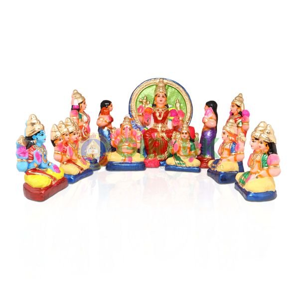 Lalithambigai Sabha Golu Set - 11 Inches - Clay