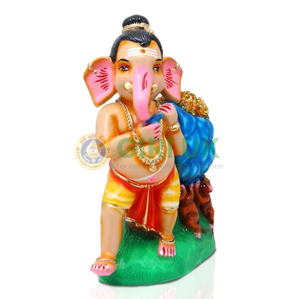 Kubera Ganesha - 14 Inches - Paper Mache