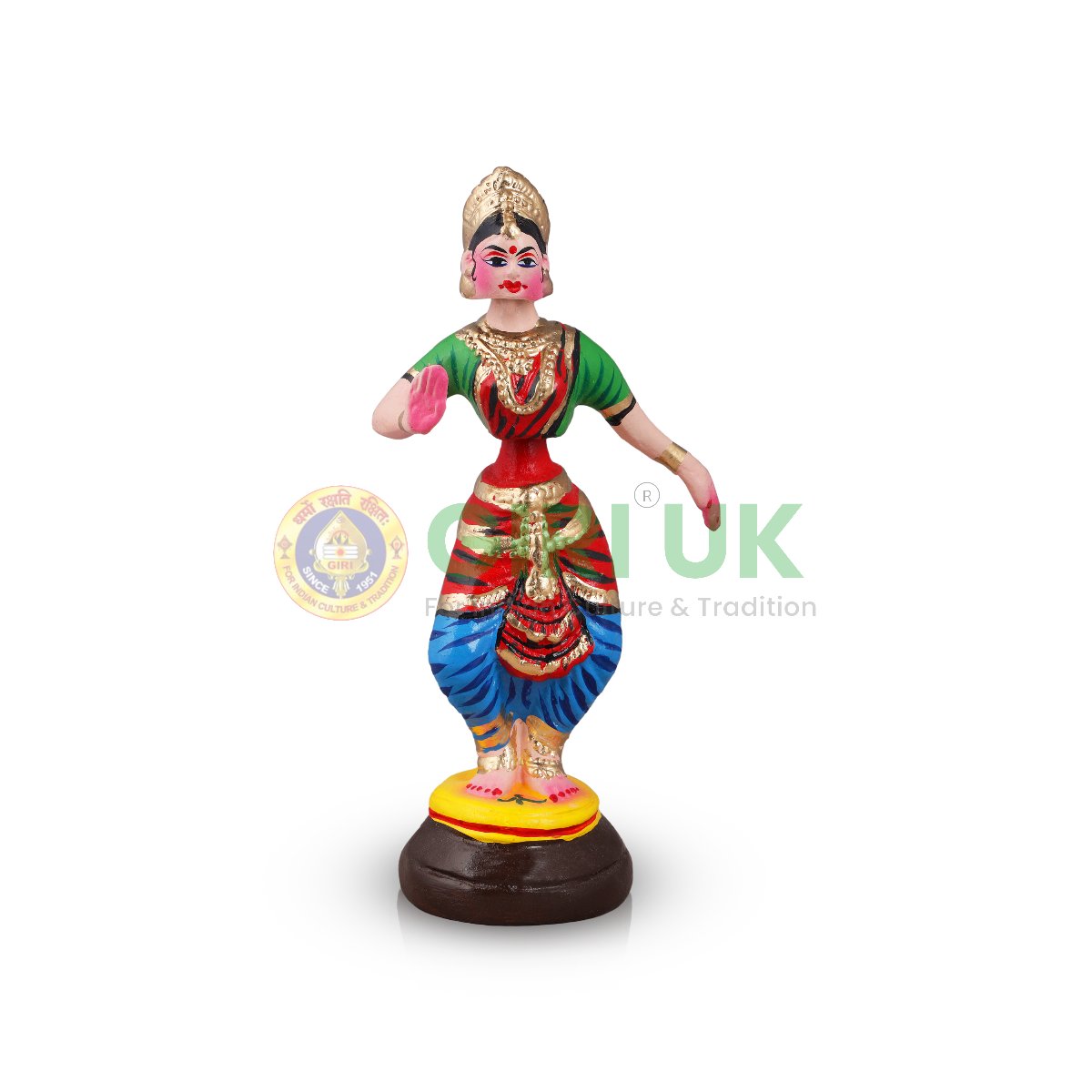 Bharatanatyam Dancing Doll - 14 Inches - Paper Mache