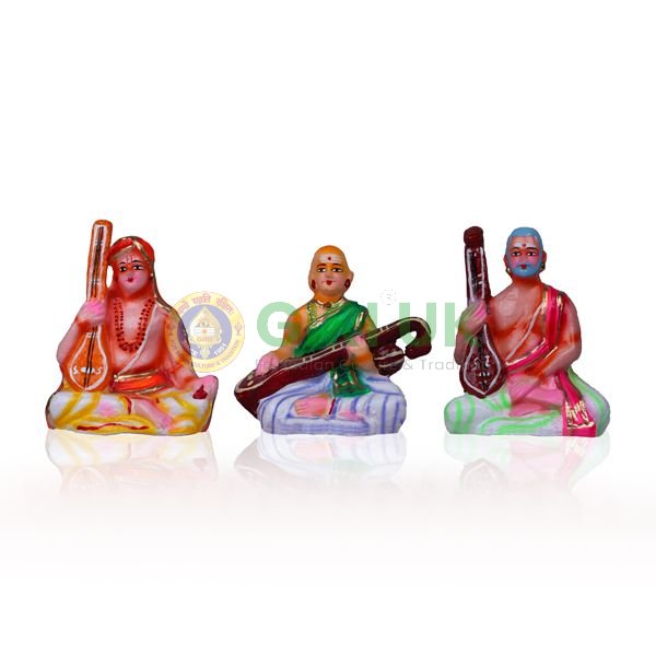 Carnatic Music Trinity set - 6 Inches - Clay