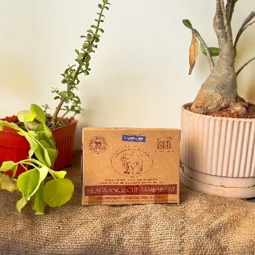Organic Lavander Cup Sambrani from Cow Dug