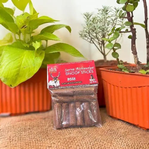 Organic Rose Dhoop Sticks from Cow Dug