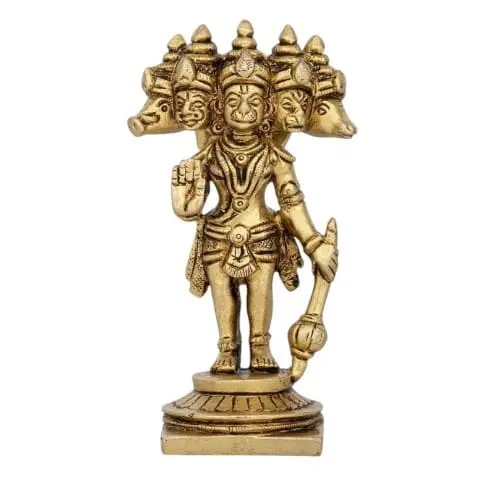 Panchamuga Hanuman Standing - Brass AF - 4.5 Inch - 385 Gms