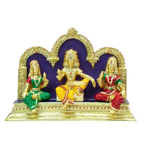 Purna Pukalambika Sametha Dharma Sastha - Resin - 10 Inches