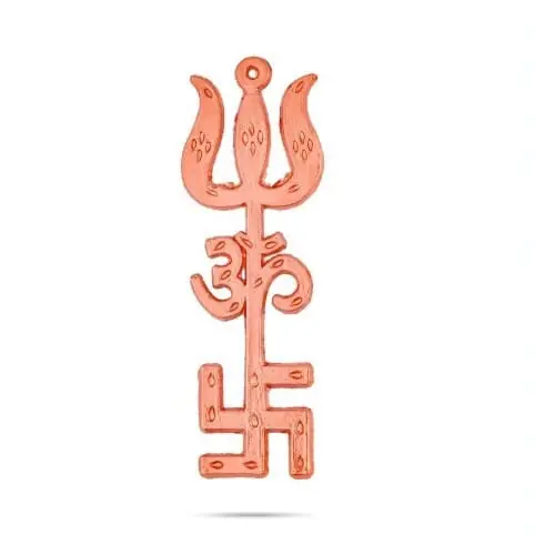 Zinc - Om Swastik Trishul-Trisakthi 4 Inch - 20 Gms