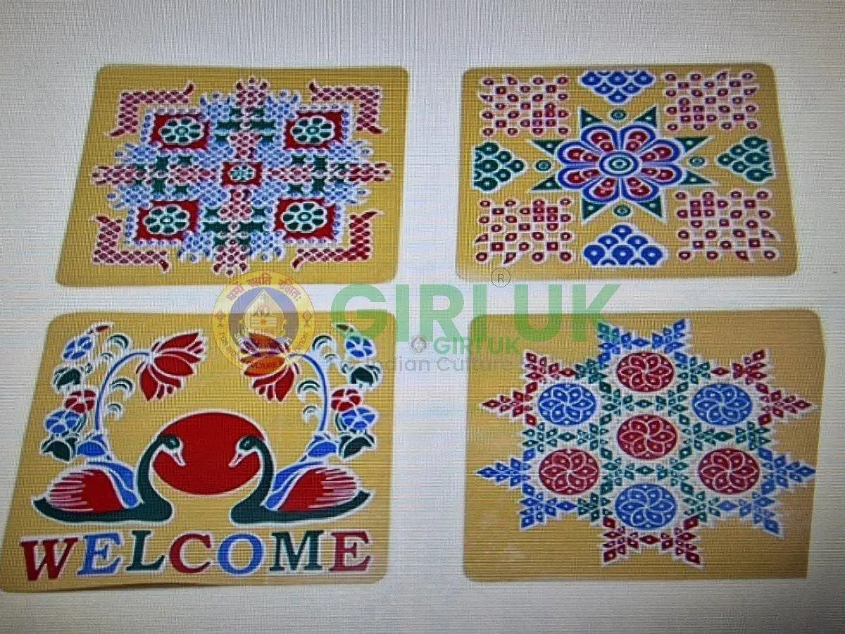 Colour Kolam Sticker - 7 x 7 inches - 4 pcs