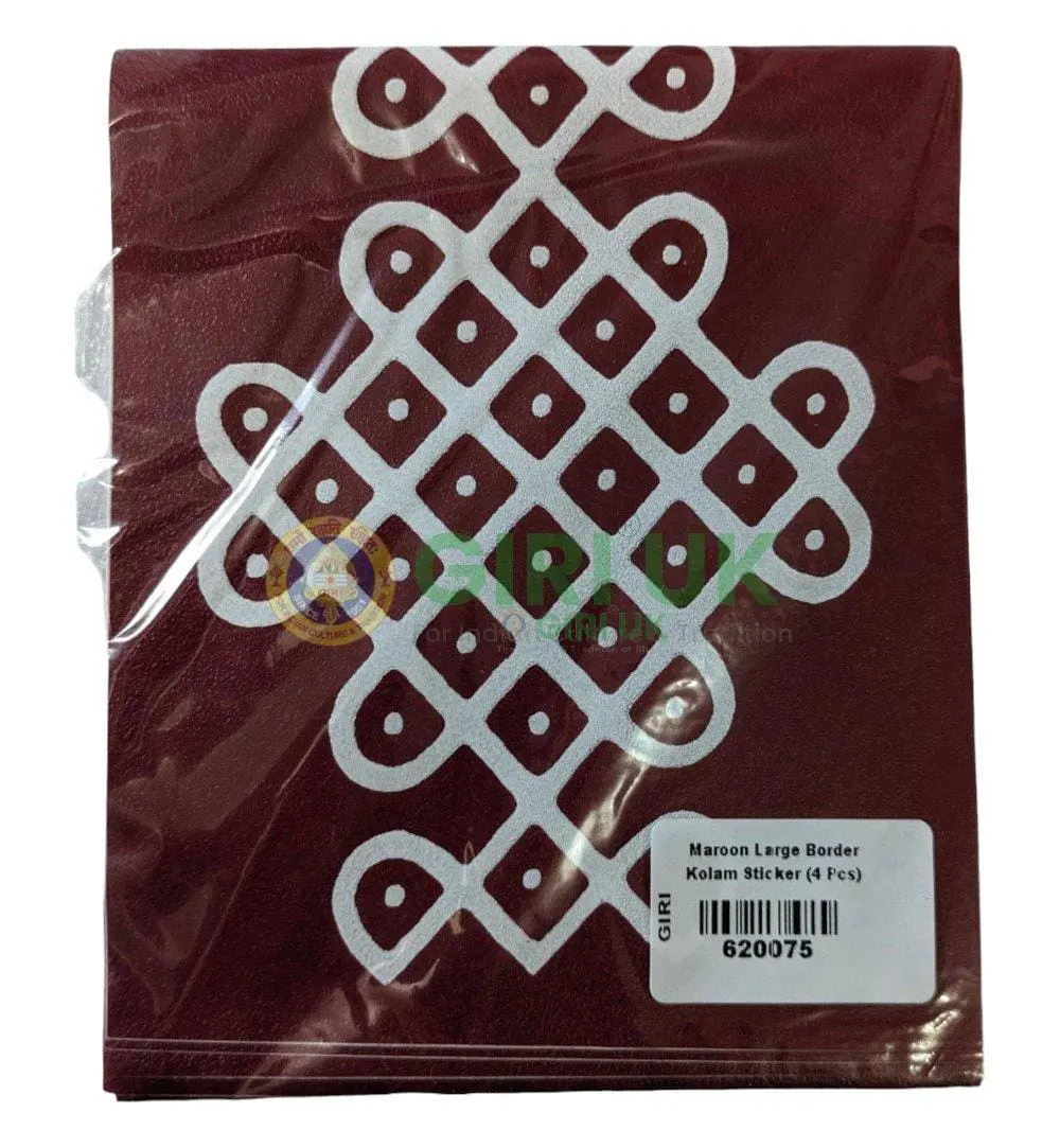 Maroon Kolam Sticker - 4pcs