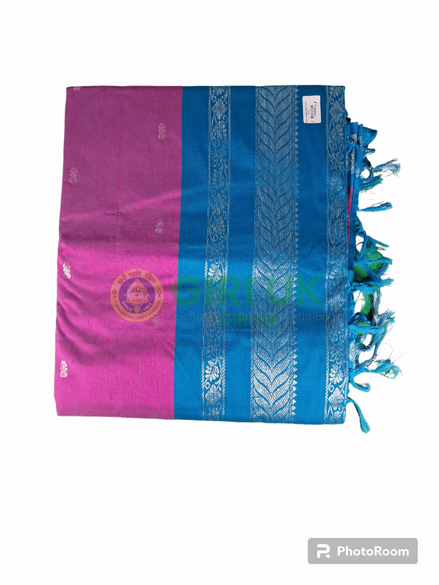 Kalyani Saree - Silver Butta - 6 Yard - Pink