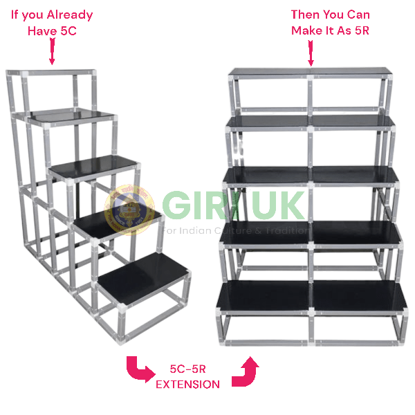 5 Steps 1-Width Compact Frame Golu Padi to 5 Steps 2-Width Regular Frame Golu Padi Extension (5C-5R)