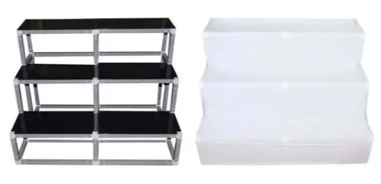 Plain White Cloth Cover for 3 Steps 2-width Regular Frame Golu Padi Stand