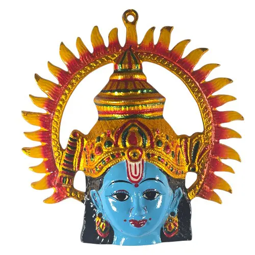 Krishna Face - Zinc - No 2 - 7.5 Inch - 180 Gms
