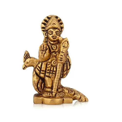 Murugan Statue With Base - 2.75 x 1.5 Inches | Brass Idol - 0.070 Kgs