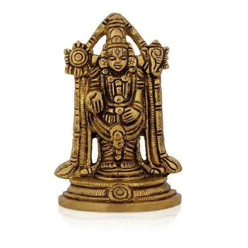 Balaji Murti Standing On Base - 4 x 2.5 Inches | Antique Brass Idol - 475 Gms