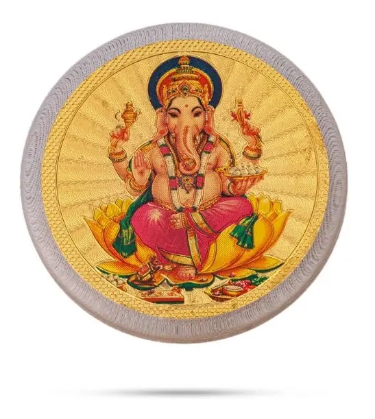 Ganesha Fridge Magnet - Round - 1.5 Inch