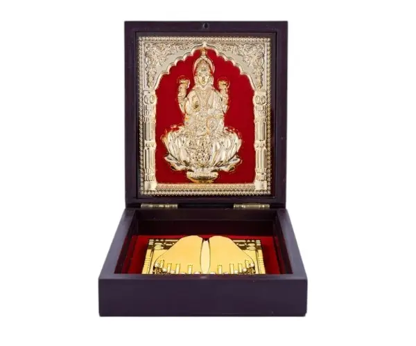 Puja Box Mini Frame With Sri Padham Box - Lakshmi