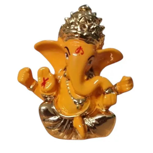 Mukut Ganesha Mini - 2 Inch-Yellow