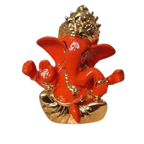 Mukut Ganesha Mini - 2 Inch-Orange