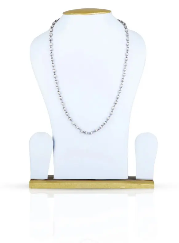 Tulasi Mala White Metal-Gold Cup