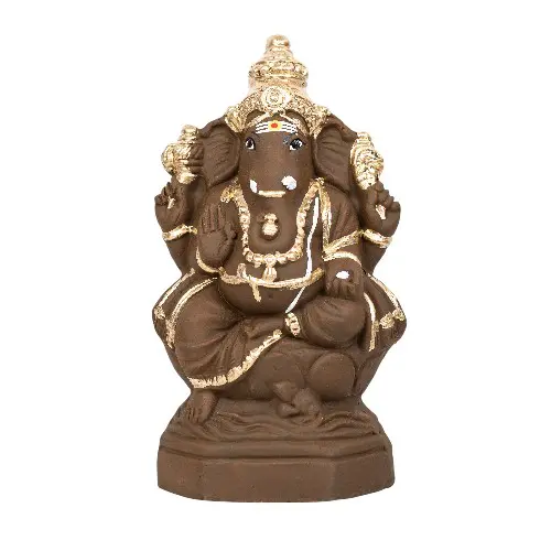 Ganapati Kamalar Clay -Gold -10.5 Inch Right Trunk
